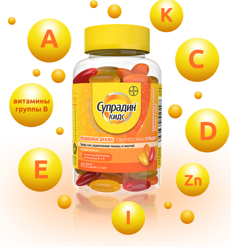 Состав витаминов Супрадин® Волшебные Драже